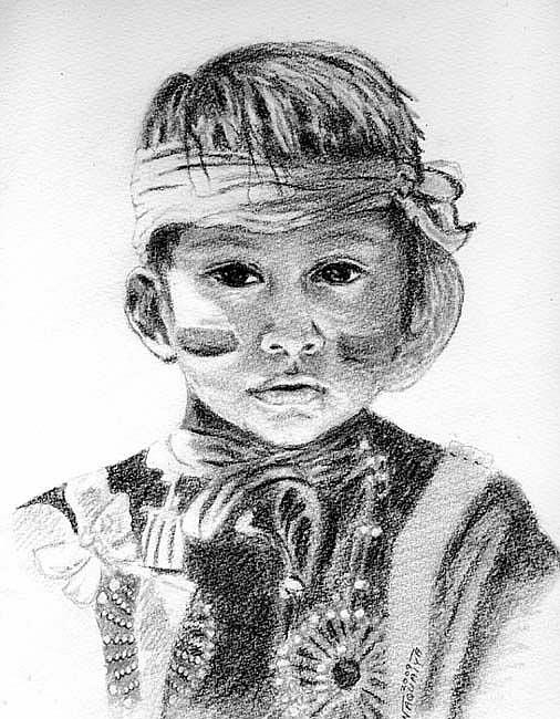 506x650 Choovio, Native American Boy - Native American Drawings