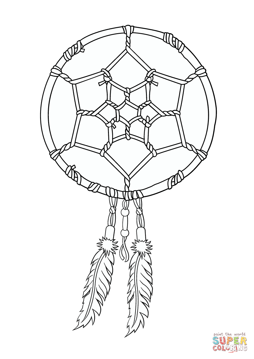 849x1200 dream catcher coloring pages native american dreamcatcher - Native American Dreamcatcher Drawing