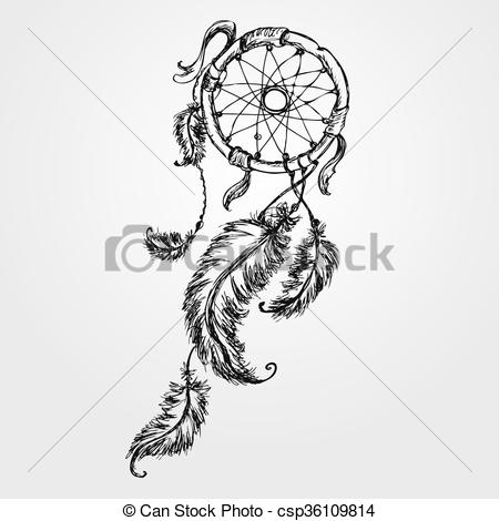 450x470 dreamcatcher, feathers and beads native american indian dream - Native American Dreamcatcher Drawing