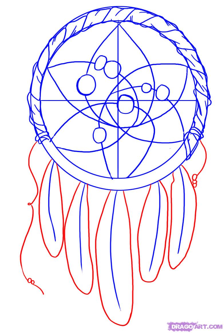 783x1161 how to draw a dreamcatcher, step - Native American Dreamcatcher Drawing