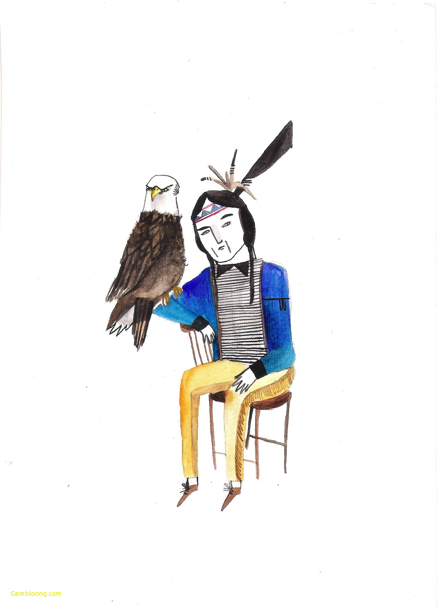 1666x2304 Drawings Of Native American Great Native American Gent - Native American Eagle Drawing