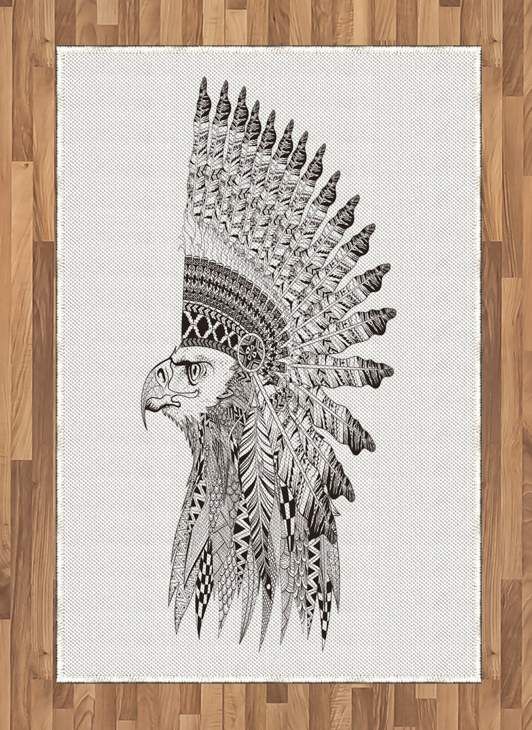 1063x1457 lunarable tattoo area rug, warrior fierce eagle - Native American Eagle Drawing