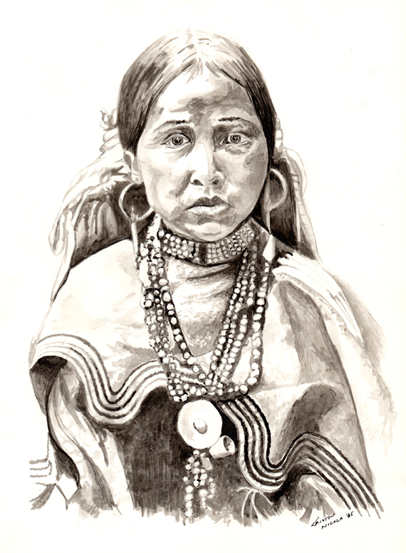 570x776 Native American Girl - Native American Girl Drawing