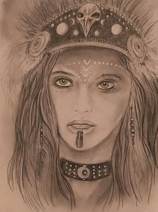 668x900 Native American Girl Drawing - Native American Girl Drawing