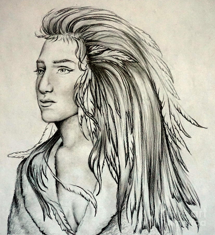 826x900 Native American Indian Girl Drawing - Native American Girl Drawing