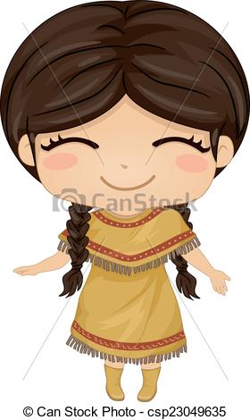 280x470 native american girl illustration featuring a girl wearing - Native American Girl Drawing