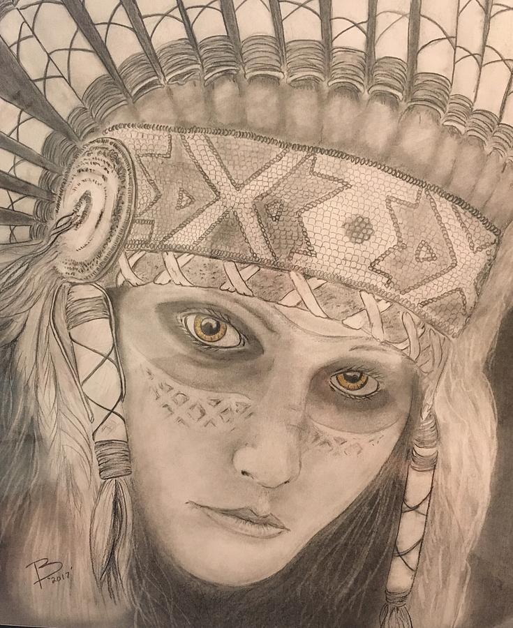 Native American Girl Drawing At Paintingvalley Com Explore Collection Of Native American Girl