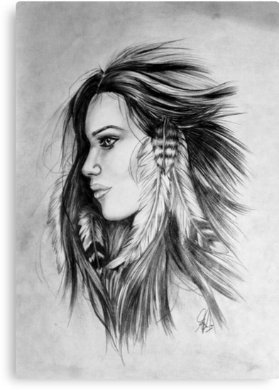 Native American Girl Drawing at PaintingValley.com | Explore collection