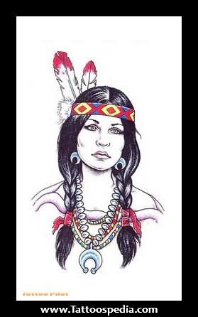 279x446 Girl Lowerback Native American Tattoo - Native American Girl Drawing