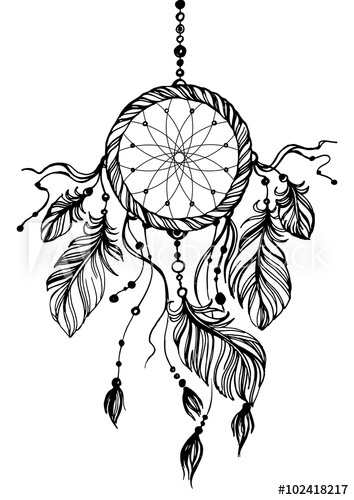 354x500 Dream Catcher, Traditional Native American Indian Symbol Feathe - Native American Indian Drawings