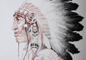 300x210 Native American Pencil Sketches Pencil Drawings Native American - Native American Indian Drawings