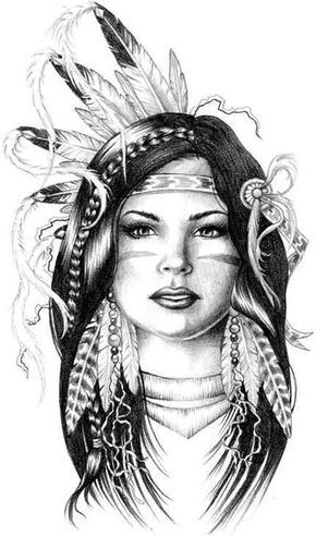 290x492 Beautiful Native Tattoos, Indian Drawing - Native American Indian Drawings