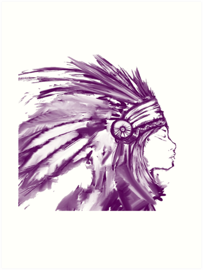 413x549 native american indian woman art prints - Native American Indian Woman Drawing