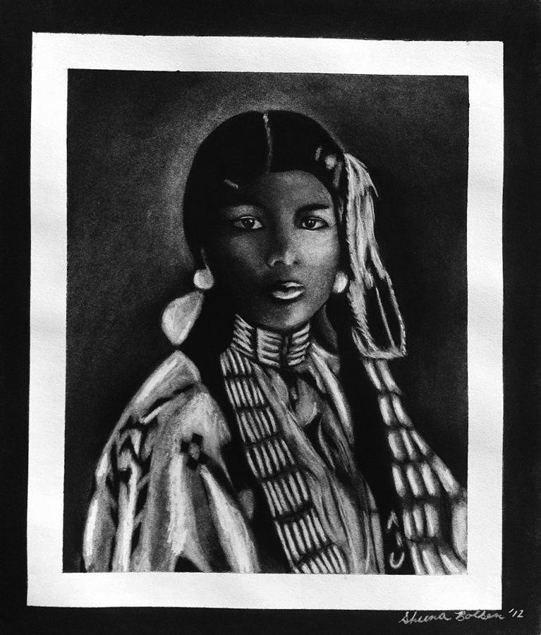 767x900 native american woman drawing - Native American Indian Woman Drawing