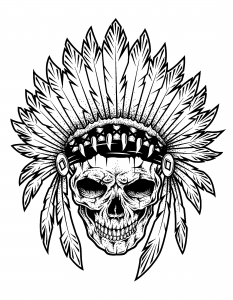233x300 Native American - Native American Skull Drawing