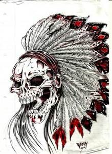 219x300 Native American Skull Drawings - Native American Skull Drawing