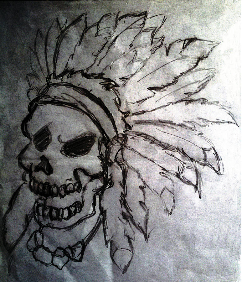 773x900 Native American Skull Painting - Native American Skull Drawing