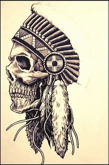 Native American Skull Drawing at PaintingValley.com | Explore ...