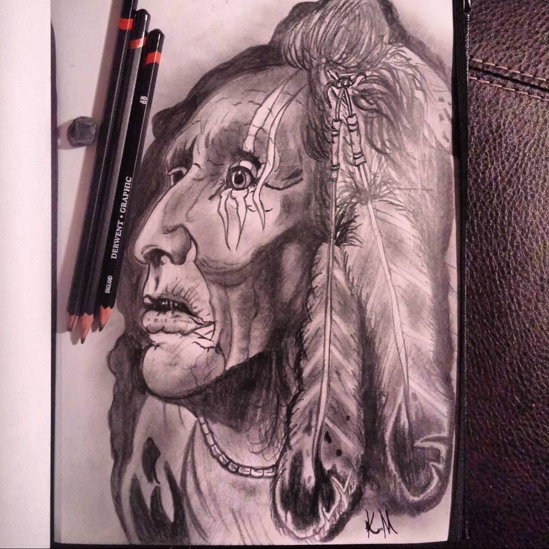 1080x1080 Untitled Native American Warrior Drawing I Finished Last - Native American Warrior Drawing