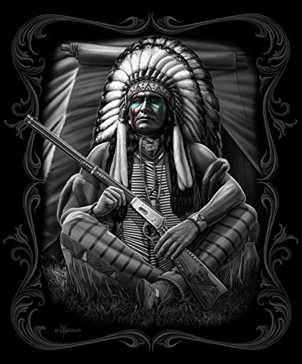 425x511 Dga Native American Warrior Queen Size Blanket - Native American Warrior Drawing