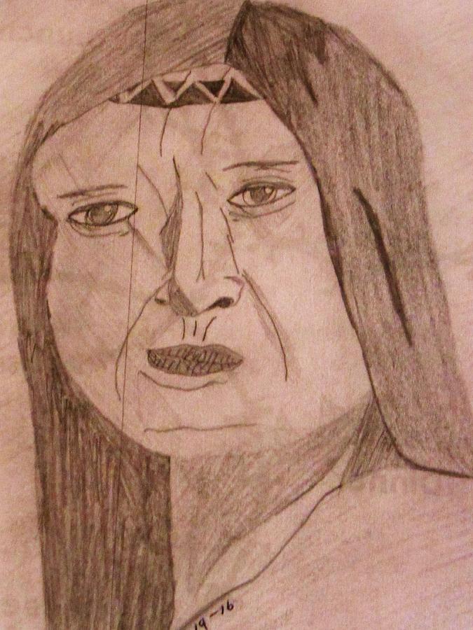 675x900 native american woman drawing - Native American Woman Drawing