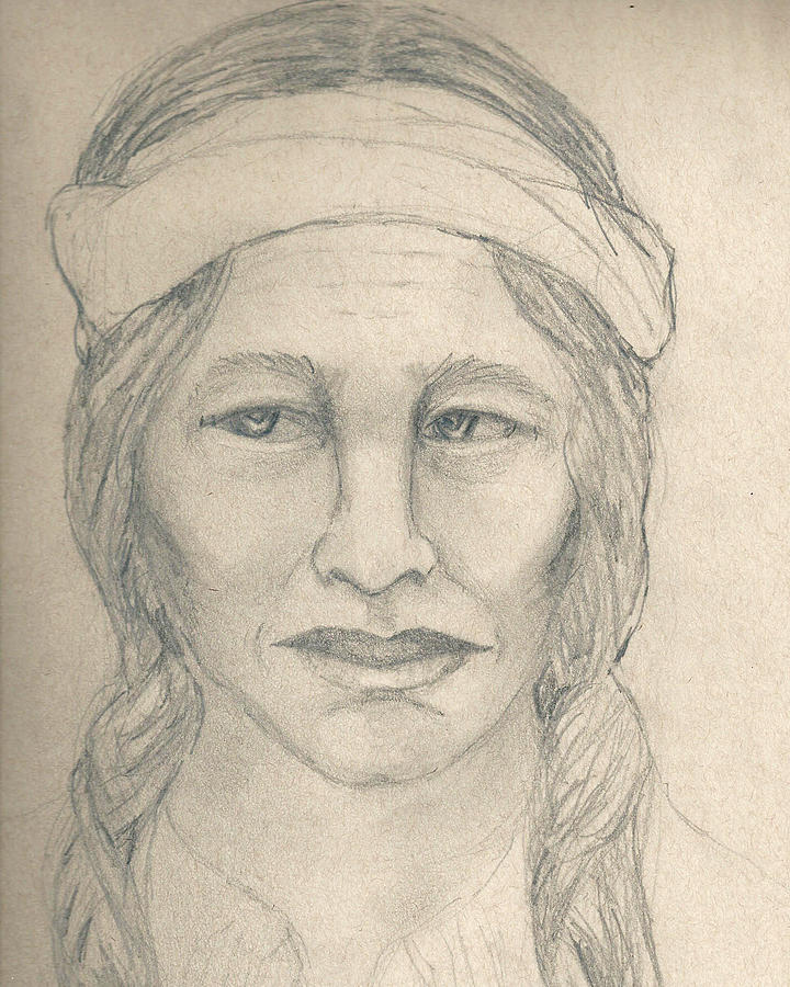 720x900 native american woman study drawing - Native American Woman Drawing