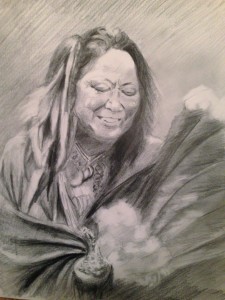 225x300 native american woman - Native American Woman Drawing