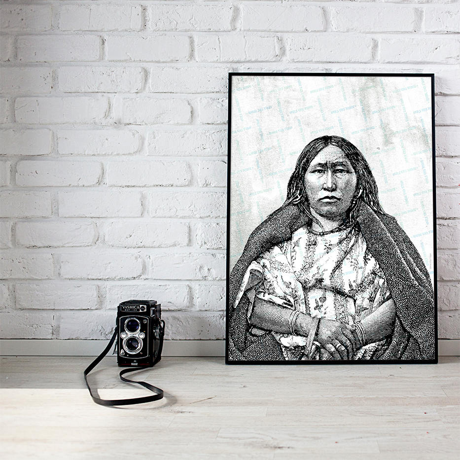 933x933 native american black white print american decor indian etsy - Native American Woman Drawing