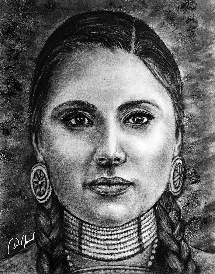 707x900 beautiful native american woman drawing - Native American Woman Drawing