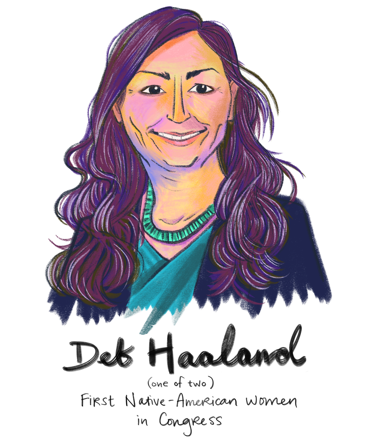 1280x1472 Deb Haaland - Native American Woman Drawing