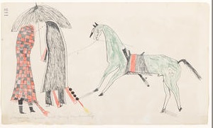 300x181 cheyenne ledger drawings works - Native Drawings