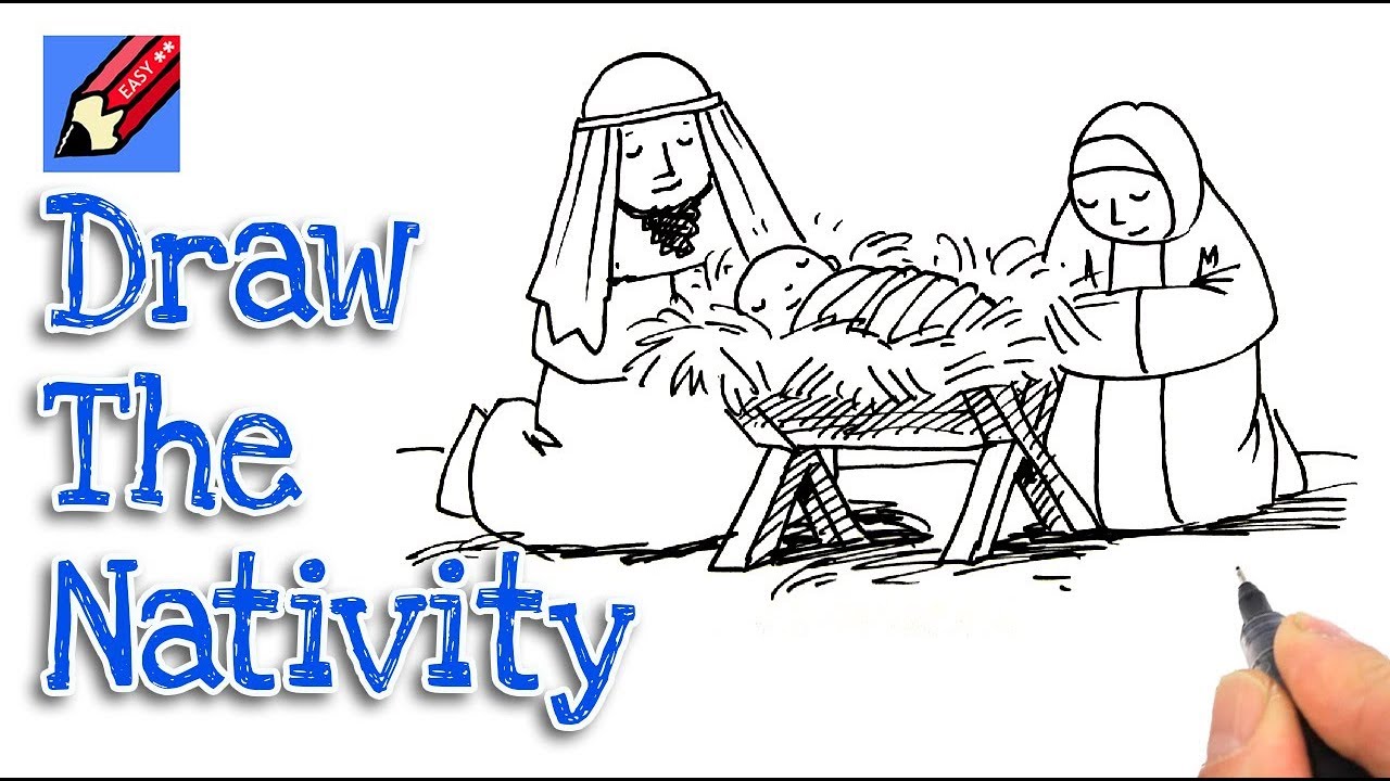 1280x720 How To Draw A Nativity Real Easy - Nativity Drawing