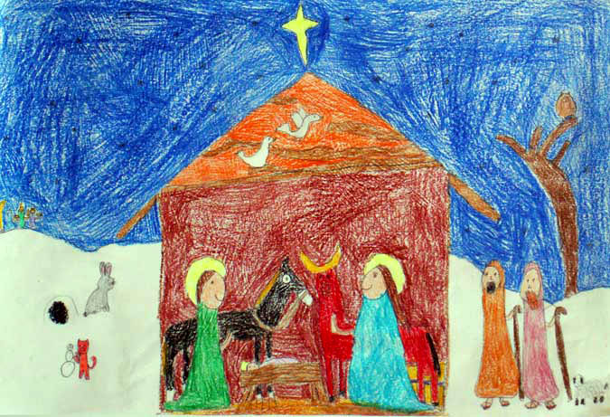 Nativity Drawing For Kids at PaintingValley.com | Explore collection of ...