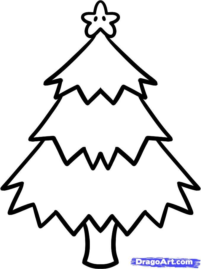 678x906 Christmas Tree Drawing - Nativity Drawing For Kids
