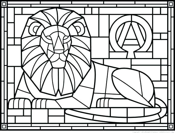 580x440 Stained Glass Coloring Pages Stained Glass Coloring Pages - Nativity Line Drawing