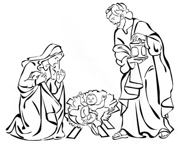 594x480 Annual Los Alamos Show Nativity Scenes From Around - Nativity Line Drawing