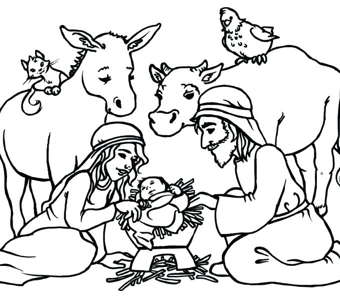 678x600 Manger Printable Coloring Pages Nativity Scene Coloring Pages - Nativity Scene Line Drawing