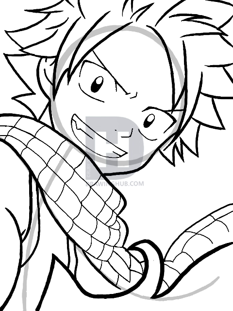 480x640 How To Draw Natsu Dragneel From Fairy Tail, Step - Natsu Drawing