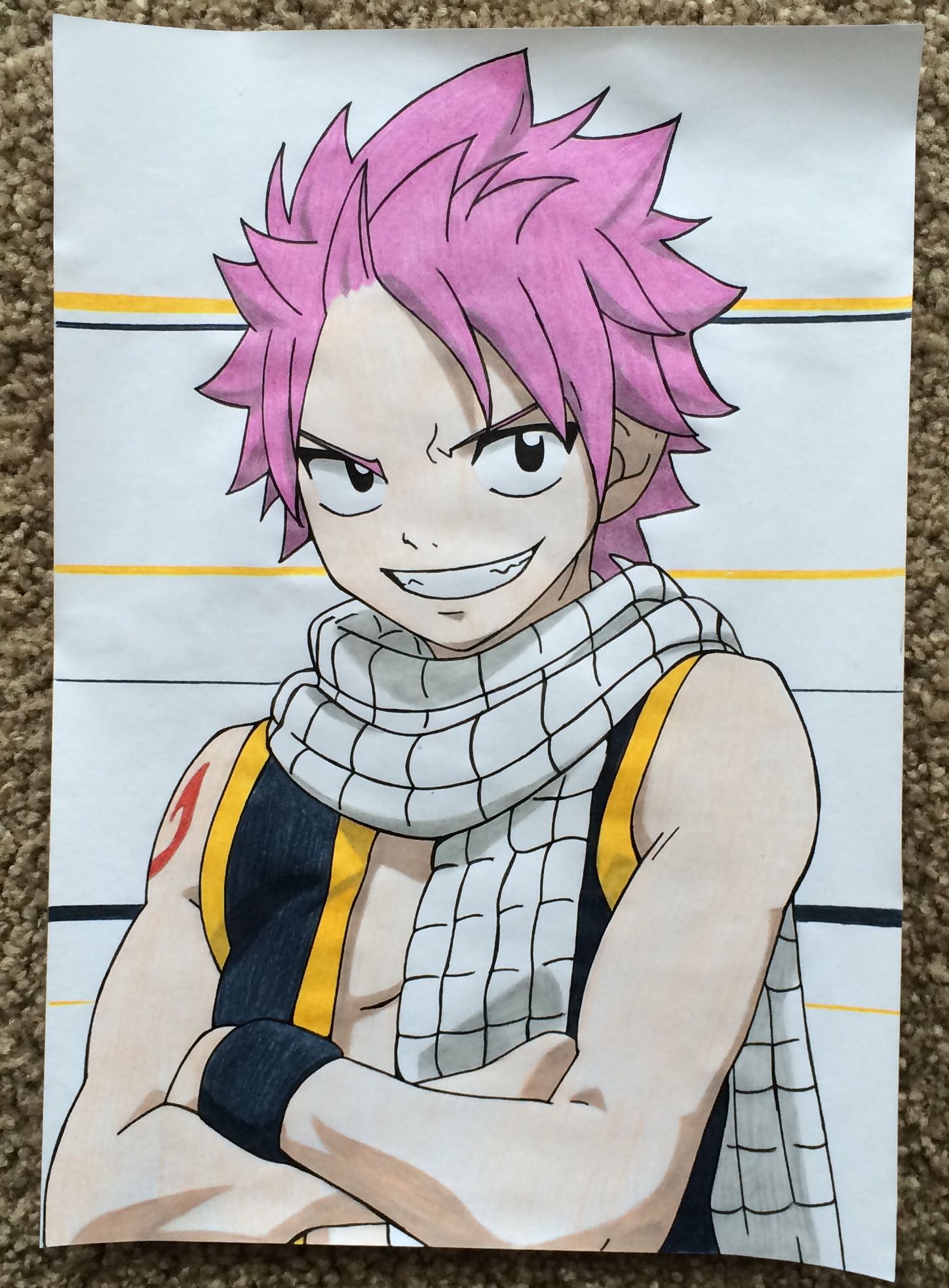 1448x1966 natsu dragneel, draw with faber castell coloured pencils - Natsu Drawing