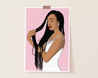 340x270 natural hair art etsy - Natural Hair Art Drawing