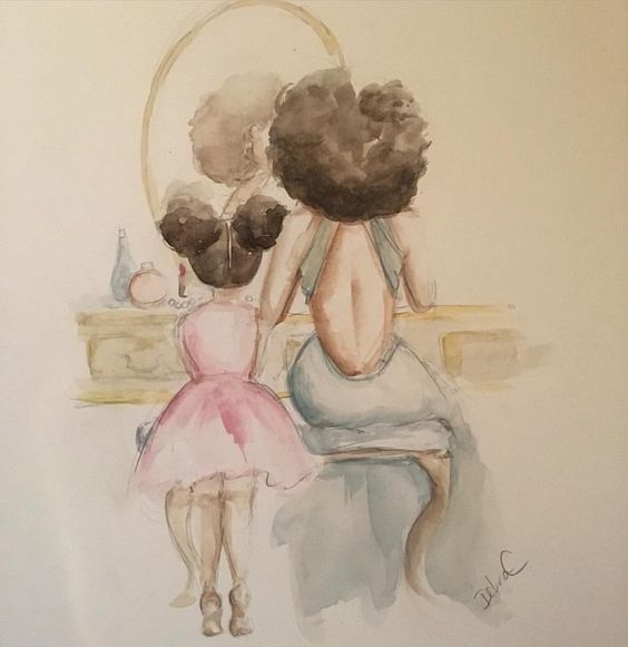 564x581 natural hair art curlyheads and dimples - Natural Hair Art Drawing