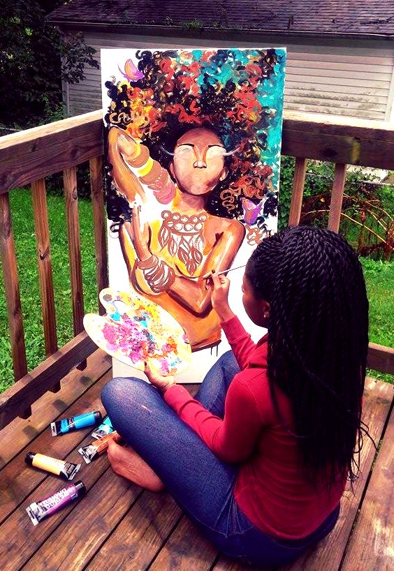 564x818 nikkey rising natural hair art star black hair - Natural Hair Art Drawing