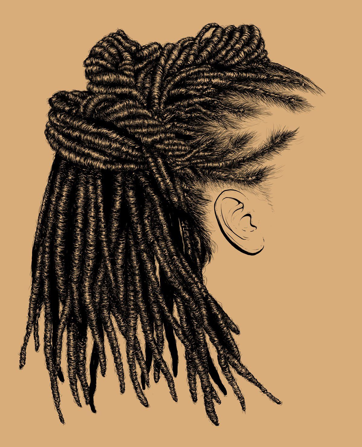 1200x1480 Realistic Hair, Drawing, Sketch, Adobe Eclectic Artist In You - Natural Hair Art Drawing