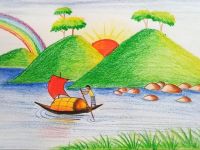 200x150 natural moon scenery how to draw - Natural Scenery Drawing