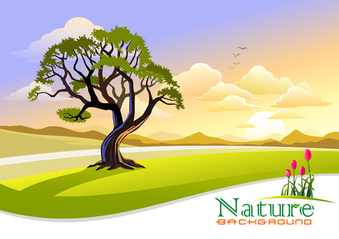 690x488 nature background free vector graphic download - Nature Background Drawing