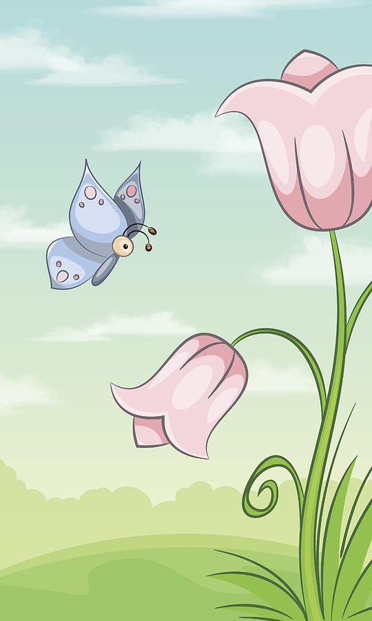 540x900 vertical cartoon nature background for mobile phone screen - Nature Background Drawing