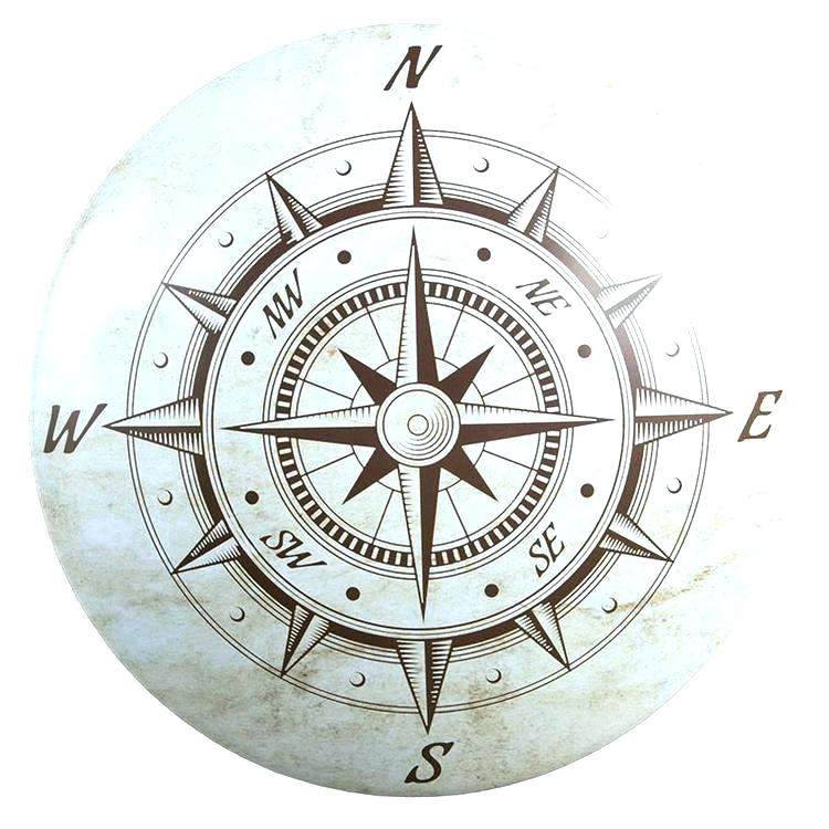 750x750 compass wall clock rose drawing - Nautical Compass Drawing