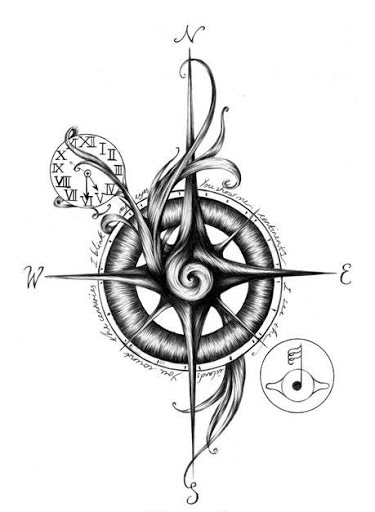 375x512 best compass tattoo designs and ideas - Nautical Compass Drawing