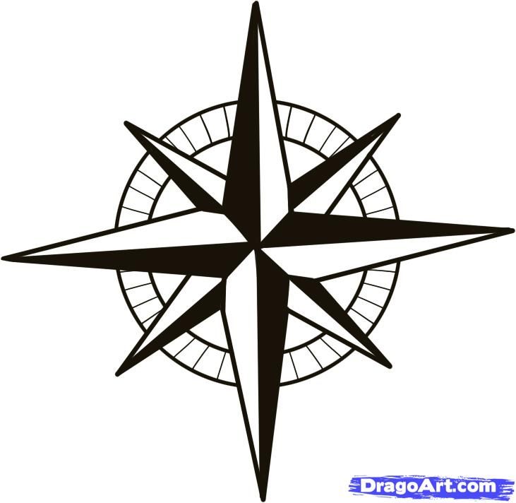 731x712 nautical compass pattern how to draw a compass, compass rose - Nautical Compass Drawing