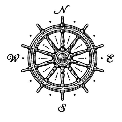 425x425 ship wheel wall decal nautical compass rose navigate - Nautical Compass Drawing
